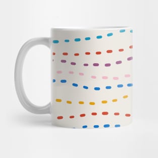 Colorful Pastel Dashes -  Rainbow Pencil Lines in Light Background Mug